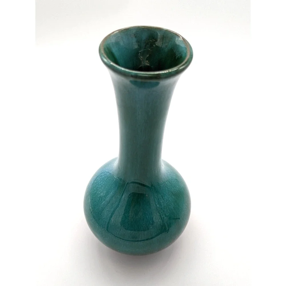 Blue Mountain Pottery Vase Drip Glaze Redware 8.5